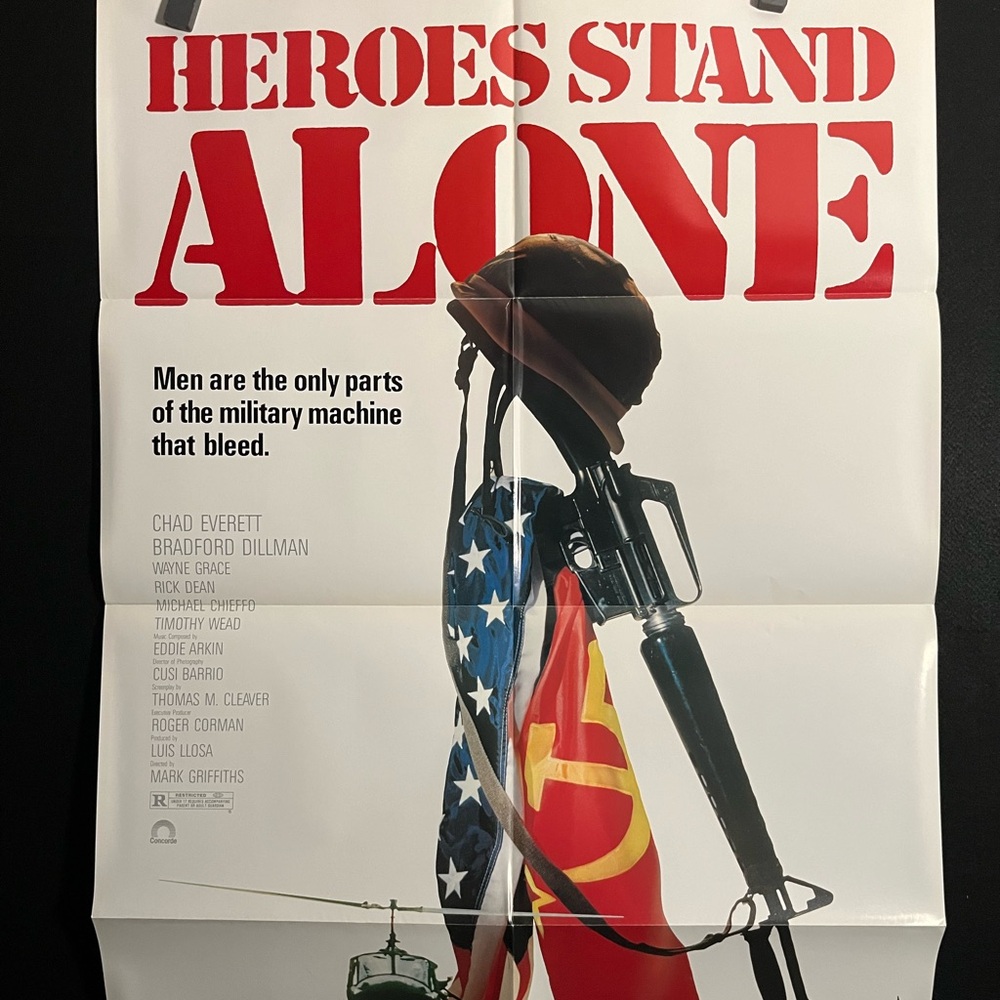 Heroes Stand Alone 1989 One Sheet Movie Poster Roger Corman, War, Soldier, Army